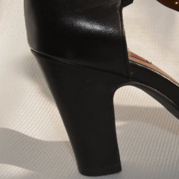Miz Mooz Sailor Black Leather T-Strap Heels Sz 6.5 - Picture 8 of 12